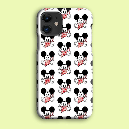 Mickey Mouse Face Doodle iPhone 12 Case-Plastic / Full Wrap (3D Case)-Xtracase