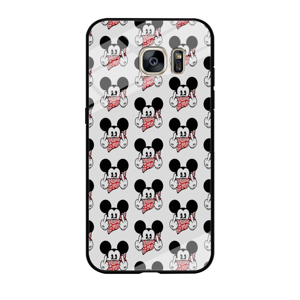 Mickey Mouse Face Doodle Samsung Galaxy S7 Edge Case-Tempered Glass Case-Xtracase
