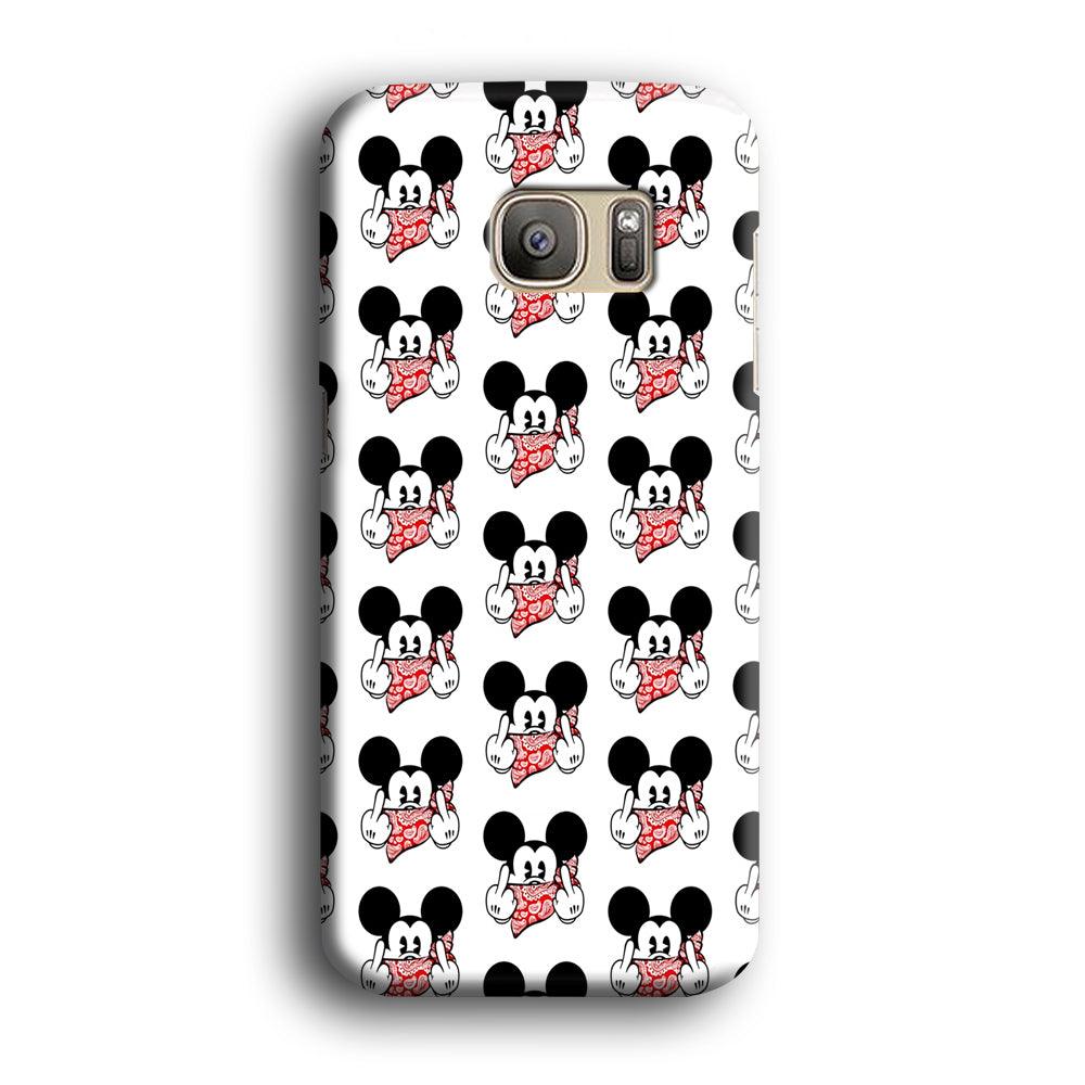 Mickey Mouse Face Doodle Samsung Galaxy S7 Edge Case-Plastic / Full Wrap (3D Case)-Xtracase