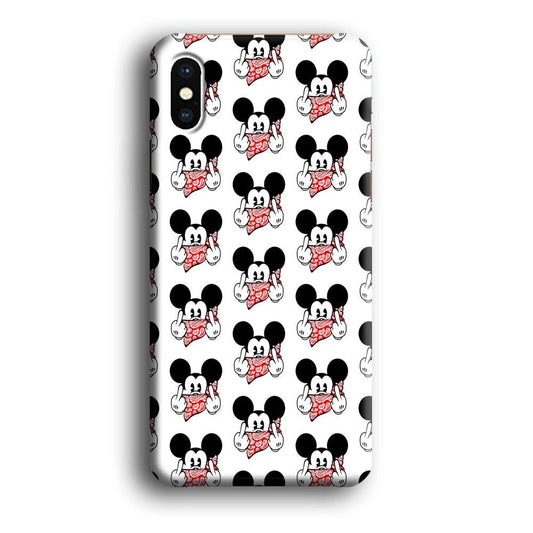 Mickey Mouse Face Doodle iPhone X Case-Plastic / Full Wrap (3D Case)-Xtracase