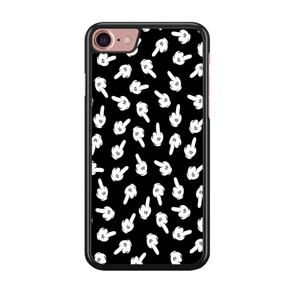 Mickey Mouse Hands iPhone 7 Case-Rubber / Black (2D Case)-Xtracase
