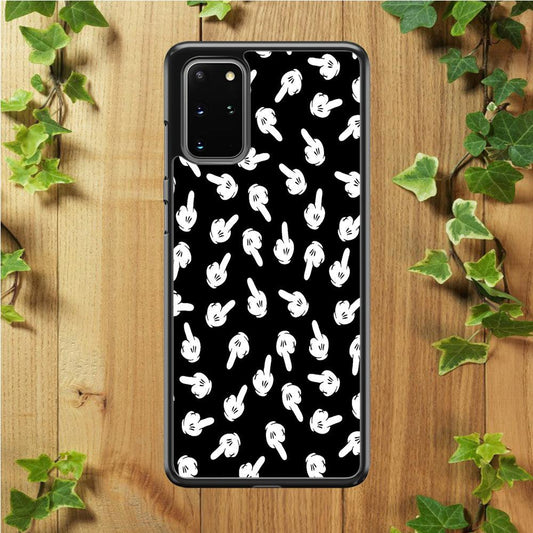 Mickey Mouse Hands Samsung Galaxy S20 Plus Case-Rubber / White (2D Case)-Xtracase