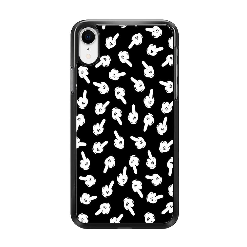 Mickey Mouse Hands iPhone XR Case-Rubber / Black (2D Case)-Xtracase