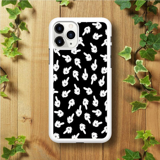 Mickey Mouse Hands iPhone 11 Pro Case-Rubber / White (2D Case)-Xtracase