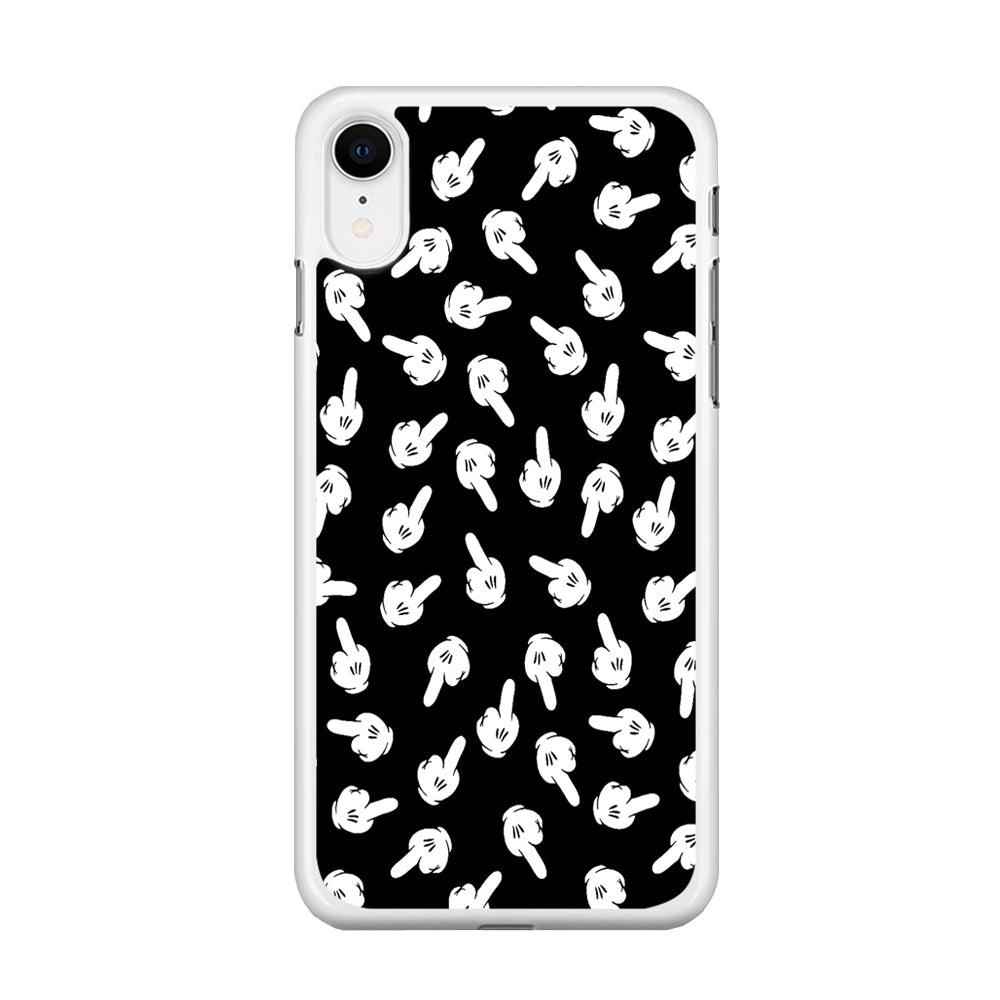 Mickey Mouse Hands iPhone XR Case-Rubber / White (2D Case)-Xtracase