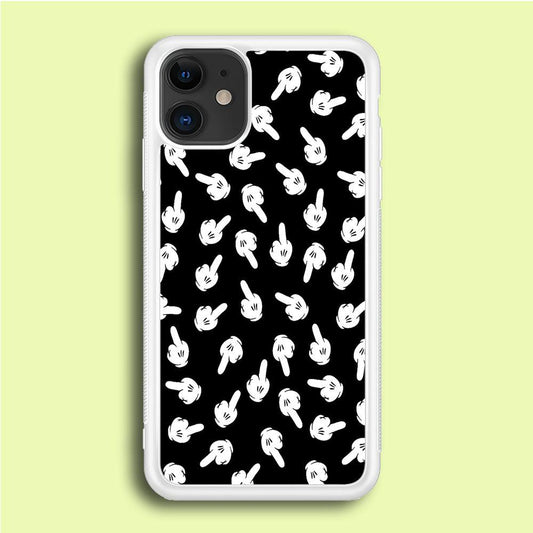 Mickey Mouse Hands iPhone 12 Mini Case-Rubber / White (2D Case)-Xtracase