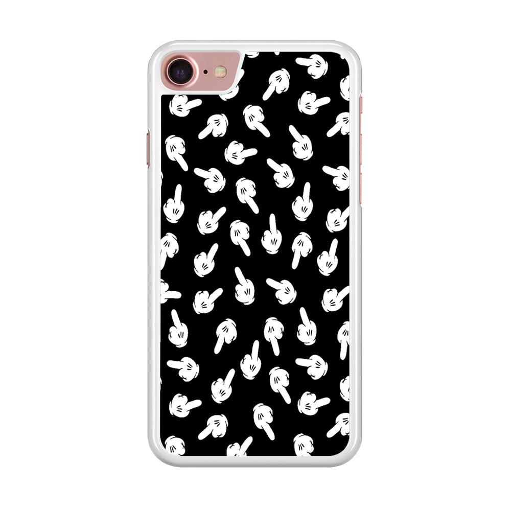 Mickey Mouse Hands iPhone 7 Case-Rubber / White (2D Case)-Xtracase
