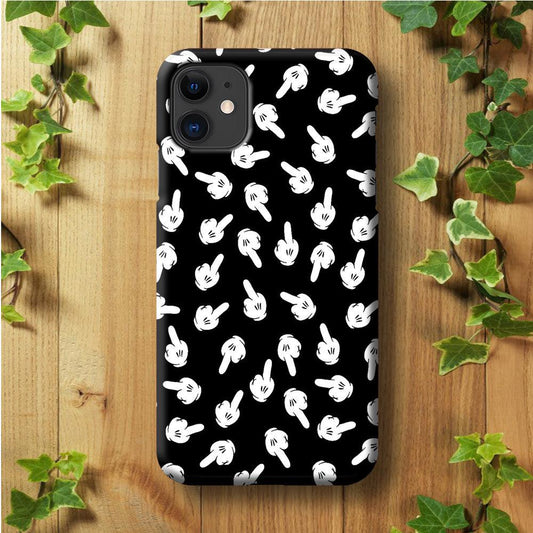Mickey Mouse Hands iPhone 11 Case-Plastic / Full Wrap (3D Case)-Xtracase