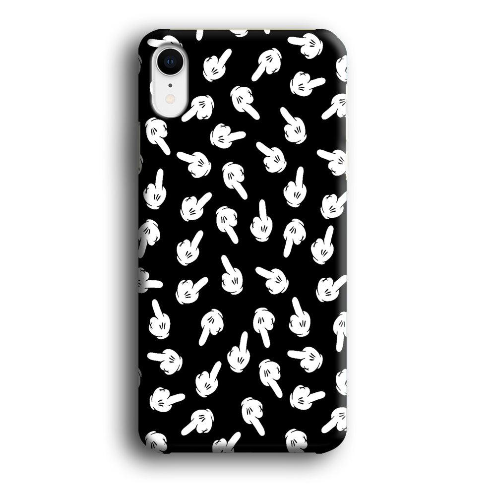 Mickey Mouse Hands iPhone XR Case-Plastic / Full Wrap (3D Case)-Xtracase
