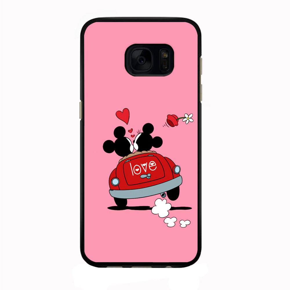 Mickey and Minnie Ride in The Car Samsung Galaxy S7 Edge Case-Rubber / Black (2D Case)-Xtracase