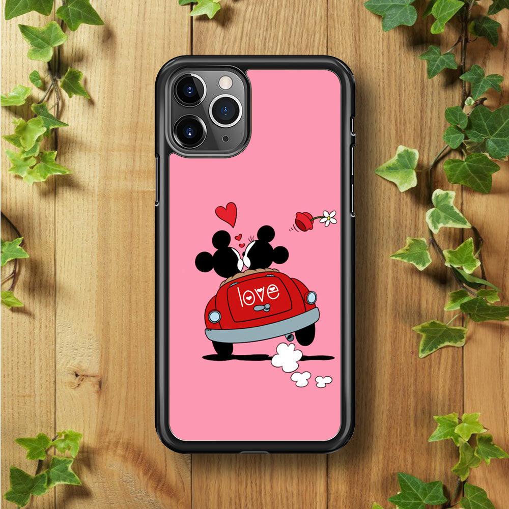 Mickey and Minnie Ride in The Car iPhone 11 Pro Case-Rubber / Black (2D Case)-Xtracase