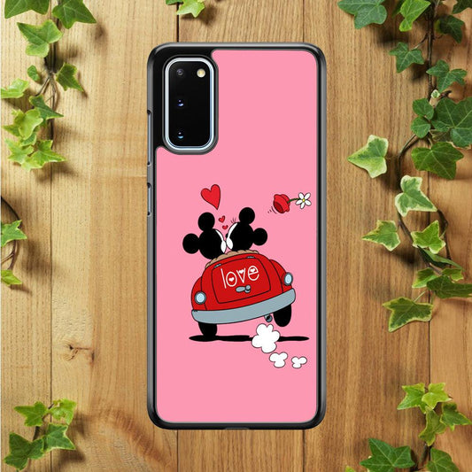 Mickey and Minnie Ride in The Car Samsung Galaxy S20 Case-Rubber / White (2D Case)-Xtracase