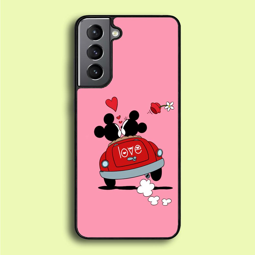 Mickey and Minnie Ride in The Car Samsung Galaxy A16 Case-Rubber / White (2D Case)-Xtracase
