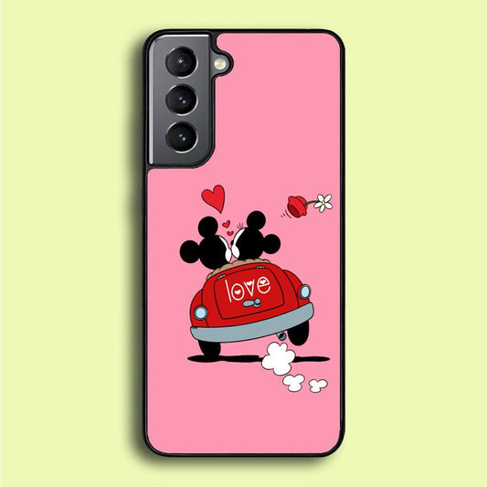 Mickey and Minnie Ride in The Car Samsung Galaxy A16 Case-Rubber / White (2D Case)-Xtracase