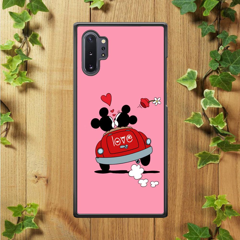 Mickey and Minnie Ride in The Car Samsung Galaxy Note 10 Plus Case-Rubber / White (2D Case)-Xtracase