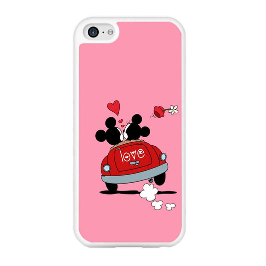 Mickey and Minnie Ride in The Car iPhone 5 | 5s Case-Rubber / White (2D Case)-Xtracase