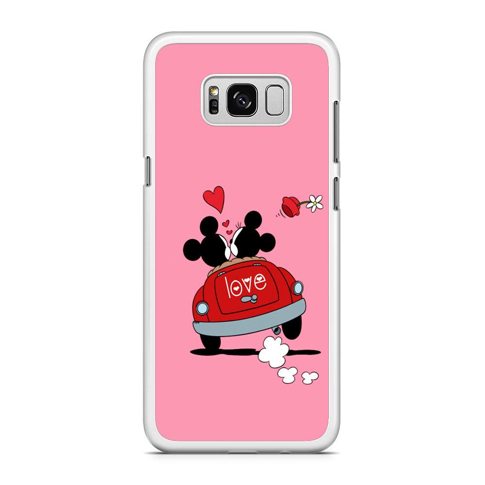 Mickey and Minnie Ride in The Car Samsung Galaxy S8 Plus Case-Rubber / White (2D Case)-Xtracase