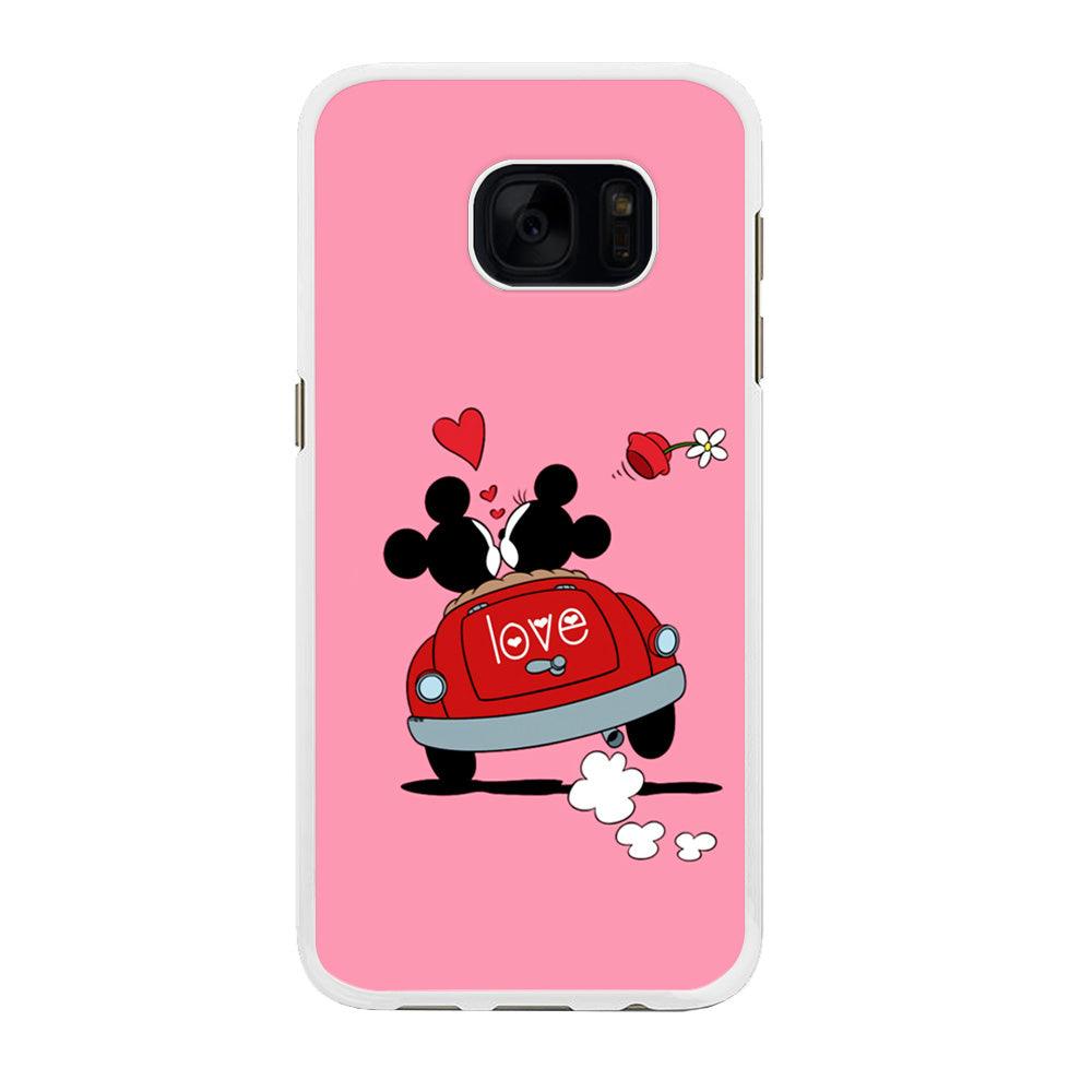 Mickey and Minnie Ride in The Car Samsung Galaxy S7 Edge Case-Rubber / White (2D Case)-Xtracase