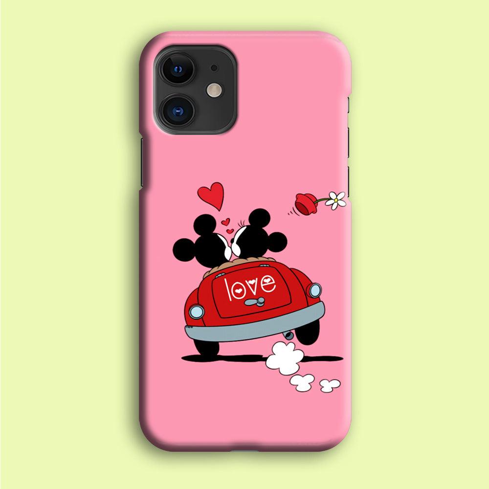 Mickey and Minnie Ride in The Car iPhone 12 Case-Plastic / Full Wrap (3D Case)-Xtracase