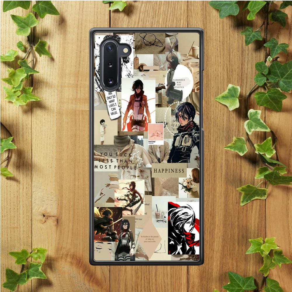 Mikasa Ackerman Aesthetic Samsung Galaxy Note 10 Case-Rubber / White (2D Case)-Xtracase