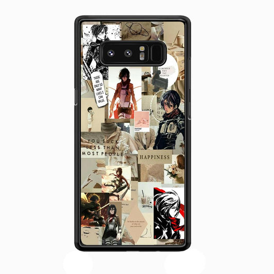 Mikasa Ackerman Aesthetic Samsung Galaxy Note 8 Case-Rubber / Black (2D Case)-Xtracase