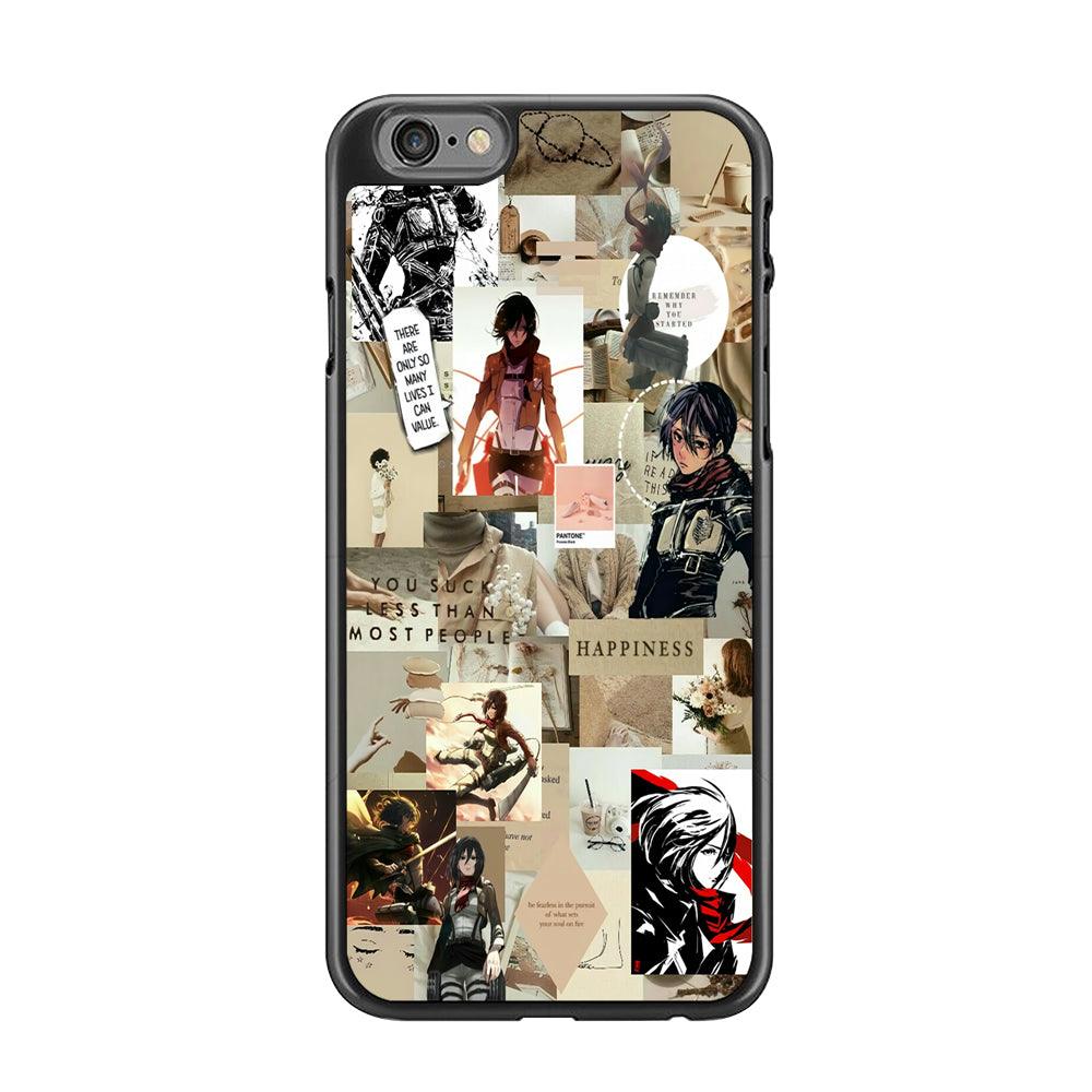 Mikasa Ackerman Aesthetic iPhone 6 | 6s Case-Rubber / Black (2D Case)-Xtracase