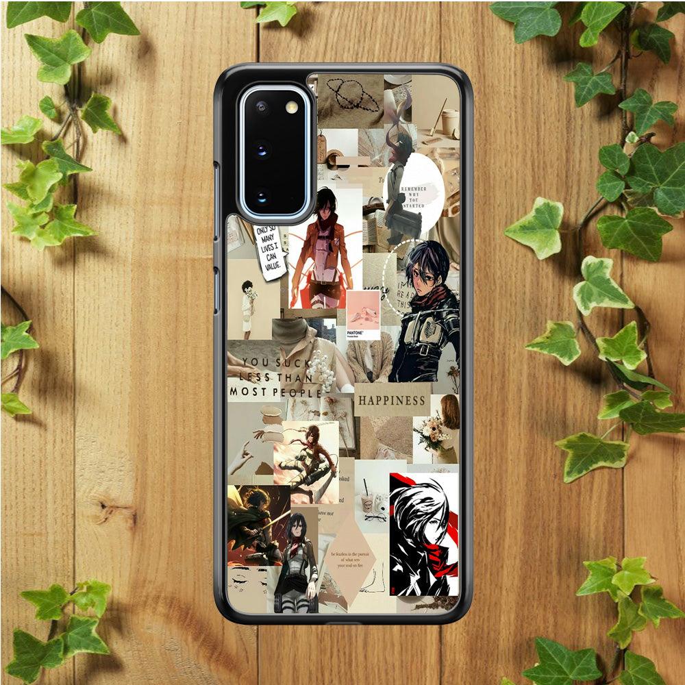 Mikasa Ackerman Aesthetic Samsung Galaxy S20 Case-Rubber / White (2D Case)-Xtracase