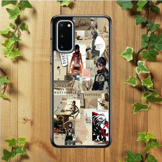 Mikasa Ackerman Aesthetic Samsung Galaxy S20 Case-Rubber / White (2D Case)-Xtracase