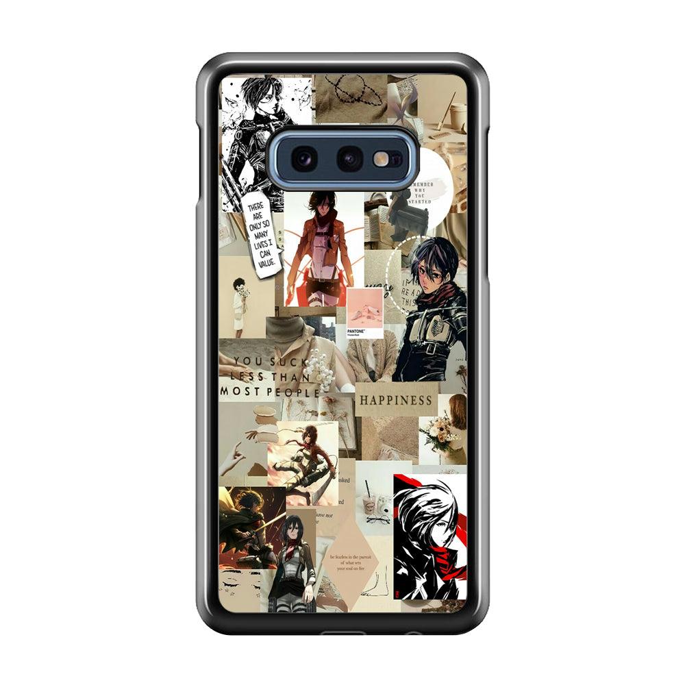 Mikasa Ackerman Aesthetic Samsung Galaxy S10E Case-Rubber / Black (2D Case)-Xtracase