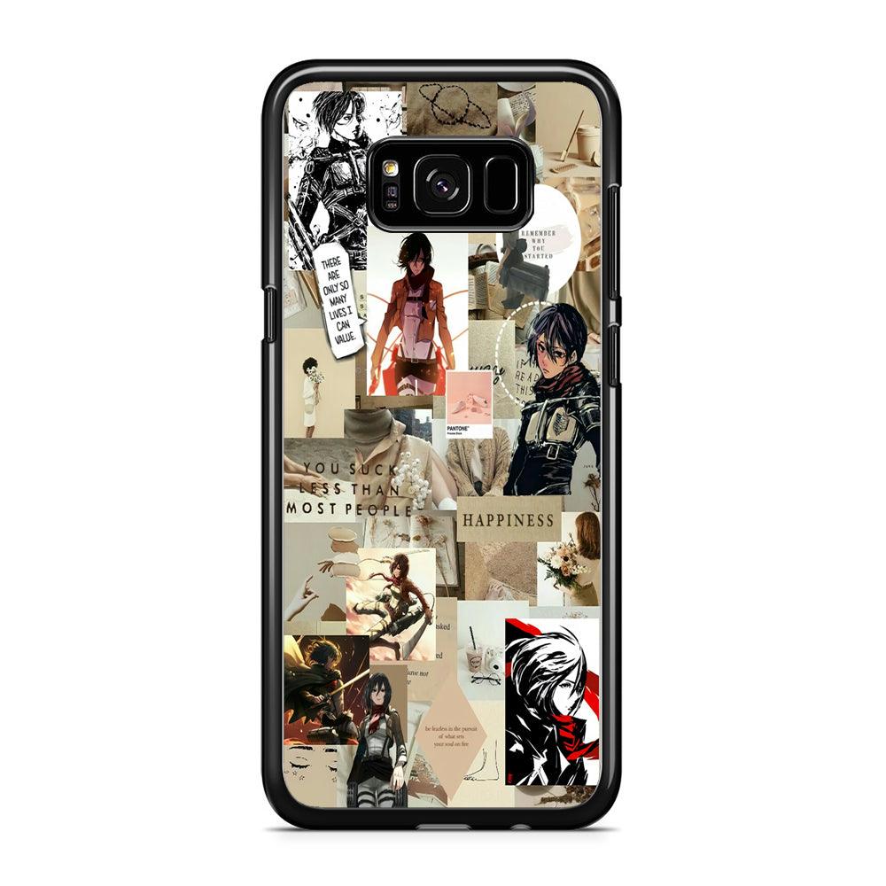 Mikasa Ackerman Aesthetic Samsung Galaxy S8 Case-Rubber / Black (2D Case)-Xtracase