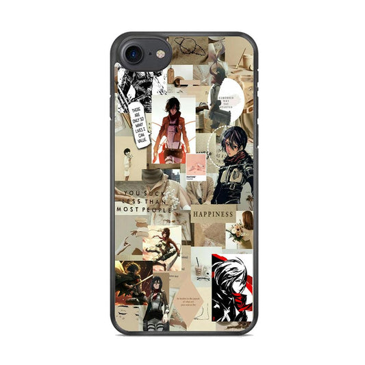 Mikasa Ackerman Aesthetic iPhone 8 Case-Rubber / Black (2D Case)-Xtracase