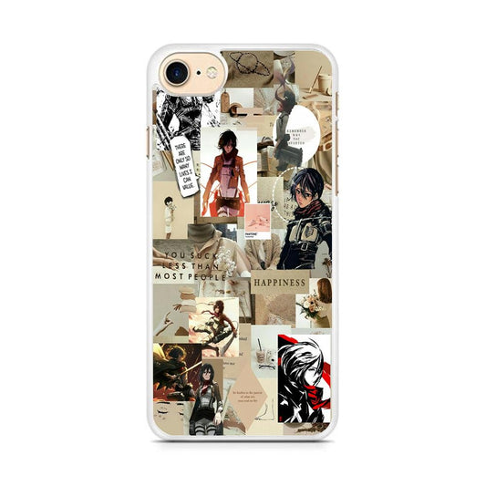 Mikasa Ackerman Aesthetic iPhone 7 Case-Rubber / White (2D Case)-Xtracase