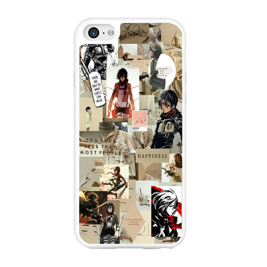 Mikasa Ackerman Aesthetic iPhone 6 | 6s Case-Rubber / White (2D Case)-Xtracase