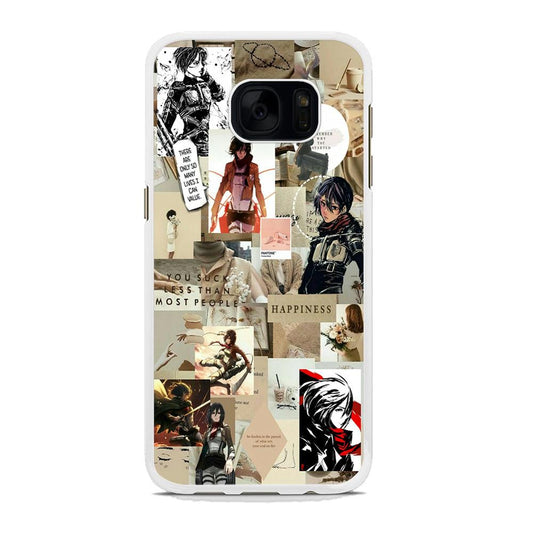 Mikasa Ackerman Aesthetic Samsung Galaxy S7 Edge Case-Rubber / White (2D Case)-Xtracase