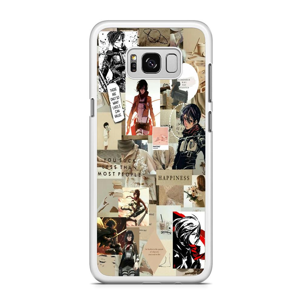 Mikasa Ackerman Aesthetic Samsung Galaxy S8 Case-Rubber / White (2D Case)-Xtracase