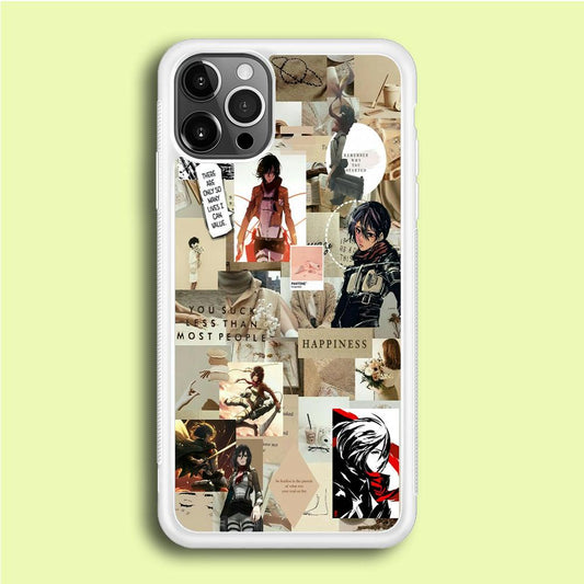 Mikasa Ackerman Aesthetic iPhone 12 Pro Case-Rubber / White (2D Case)-Xtracase