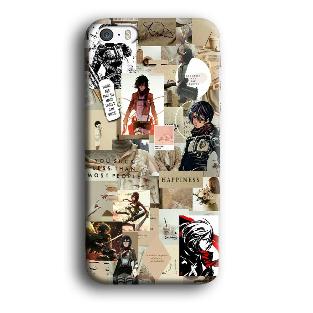 Mikasa Ackerman Aesthetic iPhone 5 | 5s Case-Plastic / Full Wrap (3D Case)-Xtracase