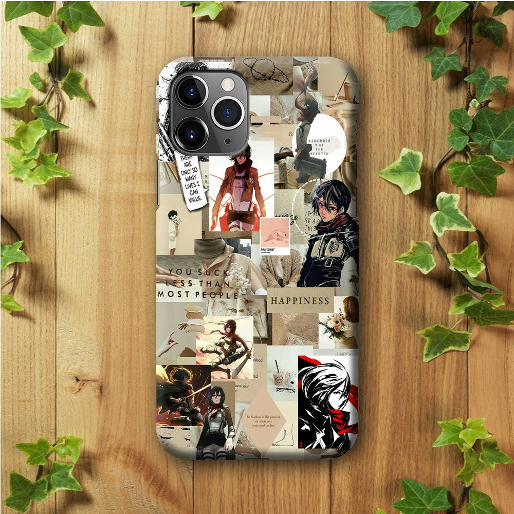 Mikasa Ackerman Aesthetic iPhone 11 Pro Case-Plastic / Full Wrap (3D Case)-Xtracase
