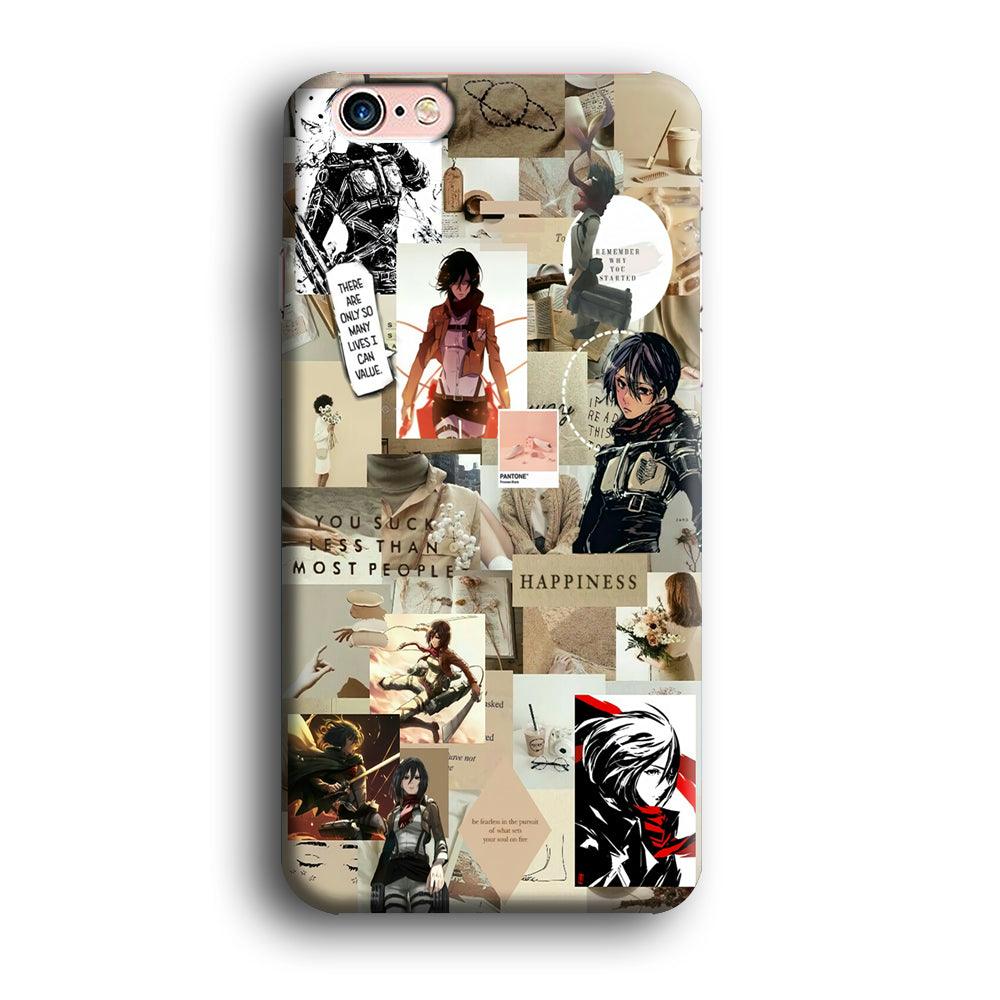 Mikasa Ackerman Aesthetic iPhone 6 | 6s Case-Plastic / Full Wrap (3D Case)-Xtracase