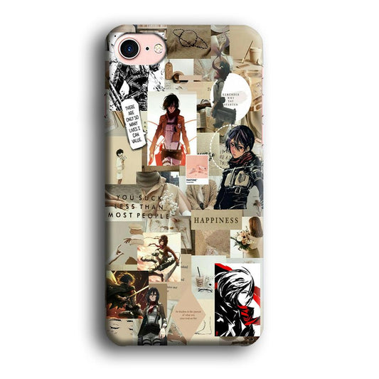 Mikasa Ackerman Aesthetic iPhone SE 2020 Case-Plastic / Full Wrap (3D Case)-Xtracase