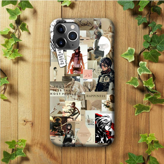Mikasa Ackerman Aesthetic iPhone 11 Pro Max Case-Plastic / Full Wrap (3D Case)-Xtracase