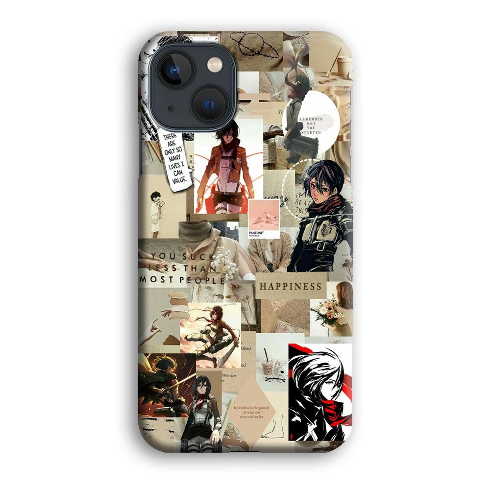 Mikasa Ackerman Aesthetic iPhone 13 Mini Case-Plastic / Full Wrap (3D Case)-Xtracase