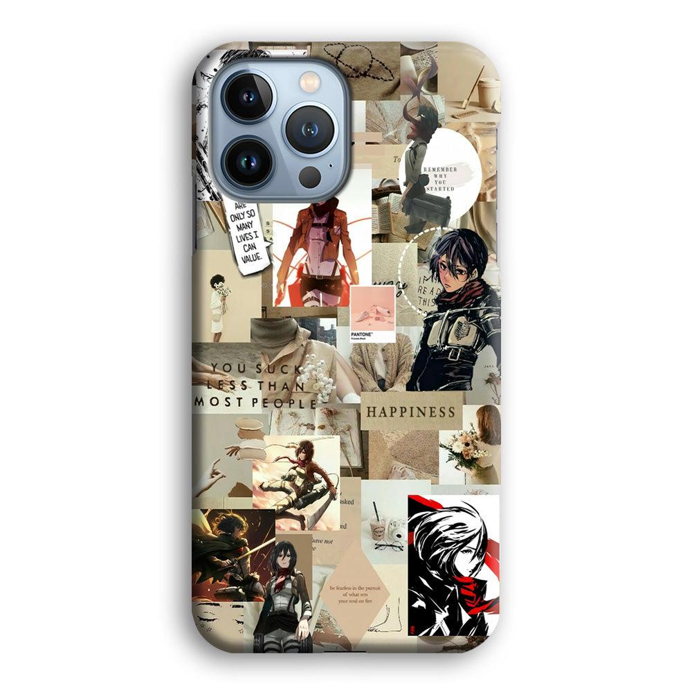 Mikasa Ackerman Aesthetic iPhone 13 Pro Case-Plastic / Full Wrap (3D Case)-Xtracase