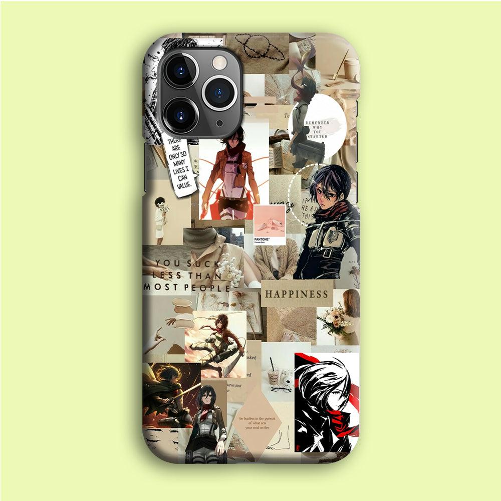 Mikasa Ackerman Aesthetic iPhone 12 Pro Case-Plastic / Full Wrap (3D Case)-Xtracase