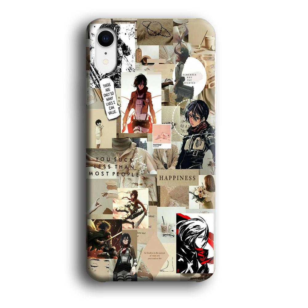 Mikasa Ackerman Aesthetic iPhone XR Case-Plastic / Full Wrap (3D Case)-Xtracase