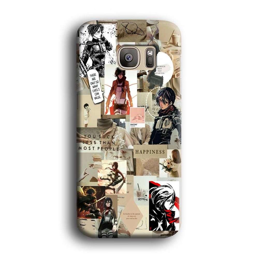Mikasa Ackerman Aesthetic Samsung Galaxy S7 Edge Case-Plastic / Full Wrap (3D Case)-Xtracase