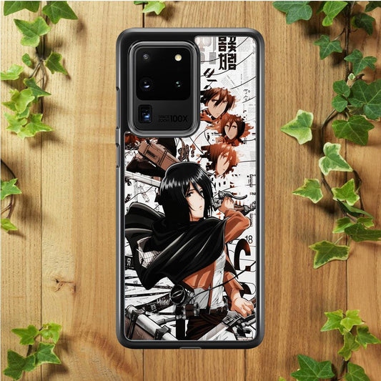 Mikasa Ackerman Shingeki no Kyojin Samsung Galaxy S20 Ultra Case-Plastic / Full Wrap (3D Case)-Xtracase