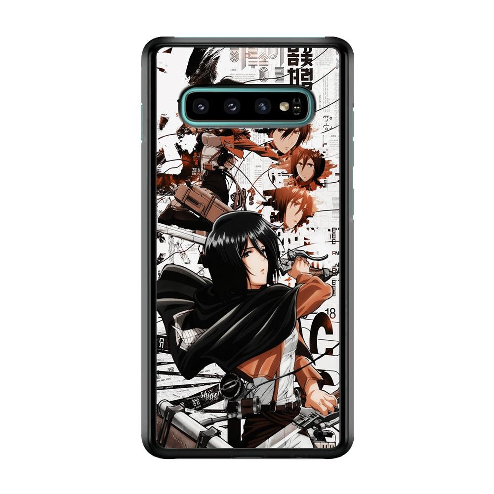Mikasa Ackerman Shingeki no Kyojin Samsung Galaxy S10 Case-Plastic / Full Wrap (3D Case)-Xtracase