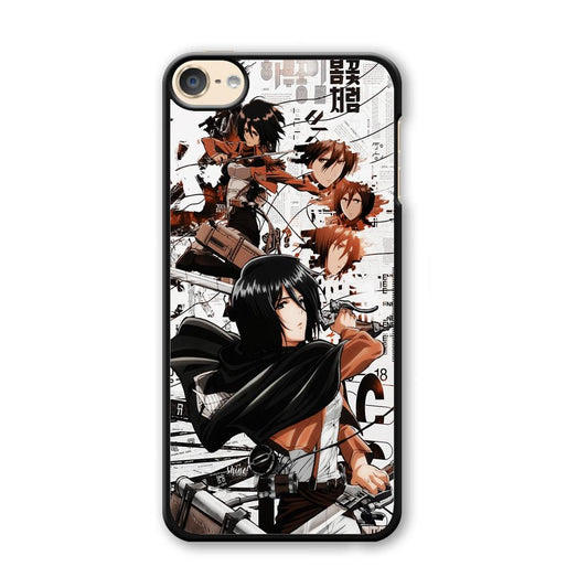 Mikasa Ackerman Shingeki no Kyojin iPod Touch 6 Case-Plastic / White (2D Case)-Xtracase