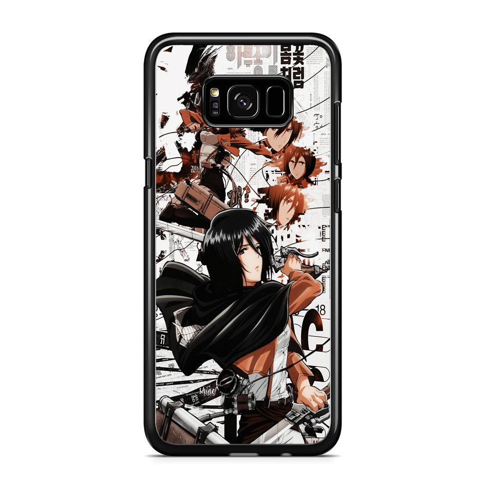 Mikasa Ackerman Shingeki no Kyojin Samsung Galaxy S8 Case-Rubber / Black (2D Case)-Xtracase